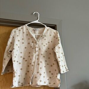 Natural color Crop blouse sz S
